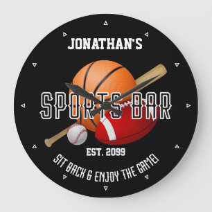 Sportbar w sportuitrusting Ronde wandklokken Grote Klok