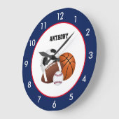 Sportblauw, aangepaste grote klok (Hoek)