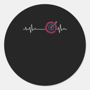 Sportboog en pijlgerichte boogpuls ronde sticker