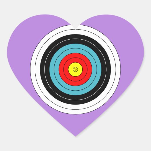 Sportboogschieten Doel op Lavendel Paarse Hart Hart Sticker (Voorkant)