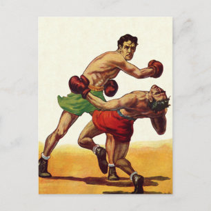  sportboxen, boxers in de strijd briefkaart