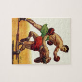 sportboxen, boxers in de strijd legpuzzel (Horizontaal)