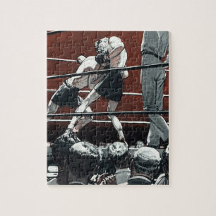sportboxen, boxers vechten in de ring legpuzzel