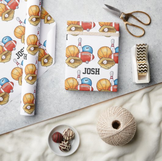 Sportboxen op maat cadeaupapier (Crafts)