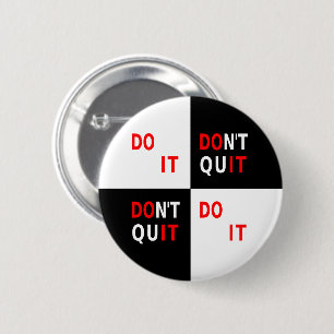 Sportcitaat voor leven niet opgeven ronde button 5,7 cm