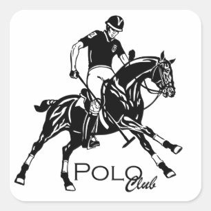 sportclub van equestrian polo vierkante sticker