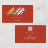 Sportcoach Athlete Logo-instructeur QRCode Visitekaartje (Voorkant / Achterkant)