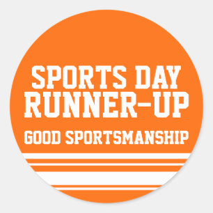 Sportdag runner-up sportsmanship sticker oranje