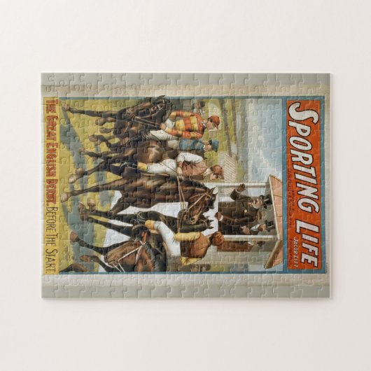 Sporteert het leven geweldig Engels Derby Horse Legpuzzel (Horizontaal)