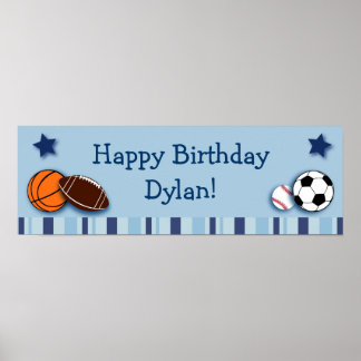 Sporten Alle Star-aangepaste Birthday-banner Poster