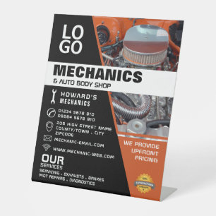 Sportenmotor, Automonteur & Reparaties Adverteren Reclamebord Met Voetstuk