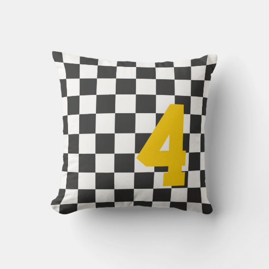 Sportfan Checkerboard NUMBER Team Kleuren Leuk Kussen (Voorkant)