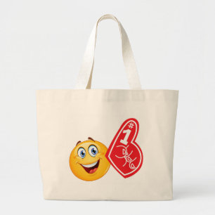 sportfan emoji grote tote bag