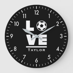 Sportfan van Love and Live Soccer Football Grote Klok
