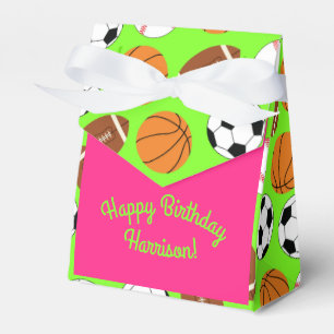 Sportfeest op zaterdag Kinder spoedroze meisjes Bedankdoosjes