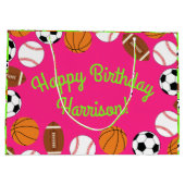 Sportfeest op zaterdag Kinder spoedroze meisjes Groot Cadeauzakje (Achterkant)