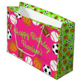 Sportfeest op zaterdag Kinder spoedroze meisjes Groot Cadeauzakje (Voorkant Gekanteld)