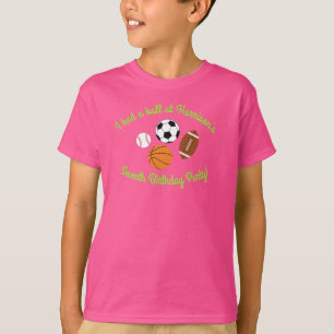 Sportfeest op zaterdag Kinder spoedroze meisjes T-shirt