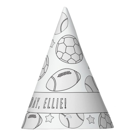 Sportfeestdag - Kleur uw eigen Pet Feesthoedjes (Rechts)