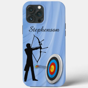 Sportfocus voor boogschieten met doel en archer iPhone 13 pro max hoesje