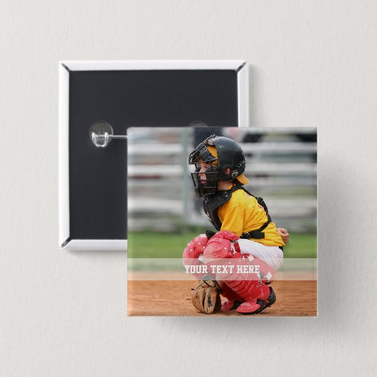 Sportfoto aanpassen vierkante button 5,1 cm (Voorkant /achterkant)