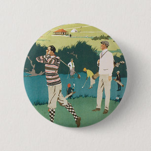 SportGolf in Schotland, Golfers Golfing Ronde Button 5,7 Cm