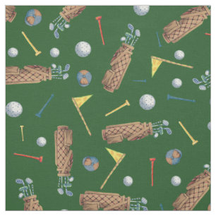 Sportgolfapparatuur op groen patroon stof