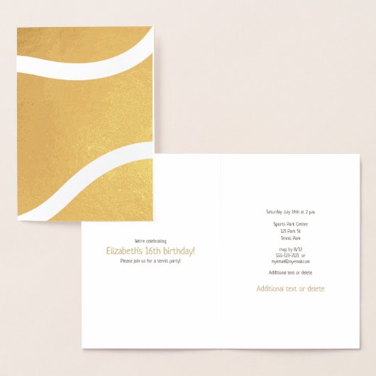 Sportgoud met verjaardagsgoud voor meisjes in tenn folie kaarten (Display)