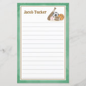 Sportgras Groen Kinder Lijnbrief Schrijfpapier (Voorkant)