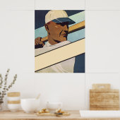 Sporthonkbalbatterij, stijlvolle kunst Poster (Keuken)