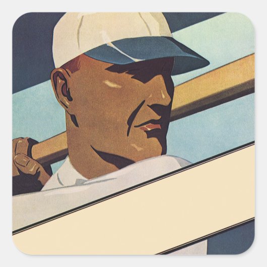  Sporthonkbalbatterij, stijlvolle kunst Vierkante Sticker (Voorkant)