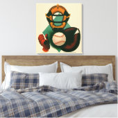  Sporthonkbalspeler, Catcher met Mitt Canvas Afdruk (Insitu (Slaapkamer))