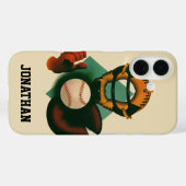  Sporthonkbalspeler, Catcher met Mitt Case-Mate iPhone Case (Achterkant (horizontaal))