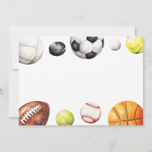 Sportief 2e verjaardagsfoto uitnodiging (Achterkant)