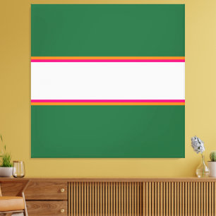 Sportief Camp Groen Wit Roze Sinaasappel Racing St Canvas Afdruk