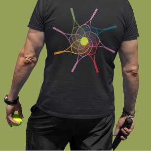 Sportief draag voor hem, tennisrackets t-shirt