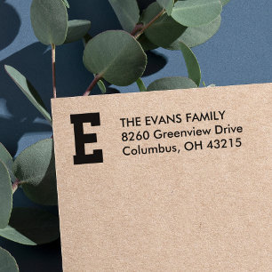 Sportief initiaal eenvoudig retouradres zelfinktende stempel