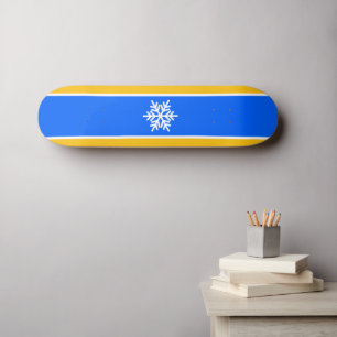 Sportief Koningsblauw Geel Oranje Strepen Sneeuwvl Skateboard