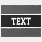 Sportief Leuk Donkergrijs Zwart Centrum Witte Stre Fleece Deken (Voorkant (Horizontaal))