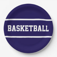 Sportief Navy Blau Wit BASKETBAL Tekst Strepen
