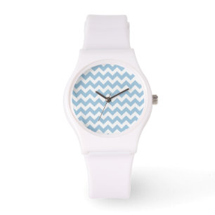 Sportief polshorloge: blauw en wit Chevron Patroon Horloge