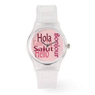 Sportief roze horloge