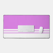 Sportief Snoep Roze Witte Onderkant Racing Stripes Bureaumat (Keyboard & Muis)