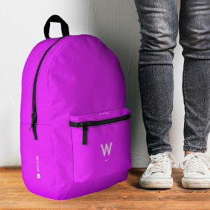 Sportief stijlvol helder neon roze monogram bedrukte rugzak