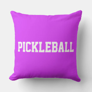 Sportief Wit PICKLEBALL Tekst Op Tropisch Roze Kussen