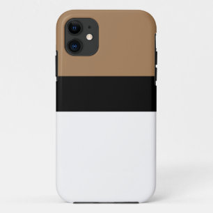Sportief wit vet zwart mokka bruin kleurenblok iPhone 11 hoesje