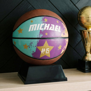 Sportieve aangepaste spelernaam en nummer Gouden s Basketbal