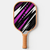 Sportieve Achtergrond Paarse Wit en Zwart Monogram Pickleball Paddle (Achterkant)