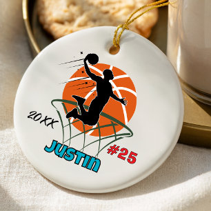 Sportieve Basketbalspeler Geschenk Keramisch Ornament