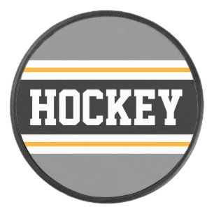 Sportieve Bold Grijs Zwart HOCKEY Racing Stripes Puck